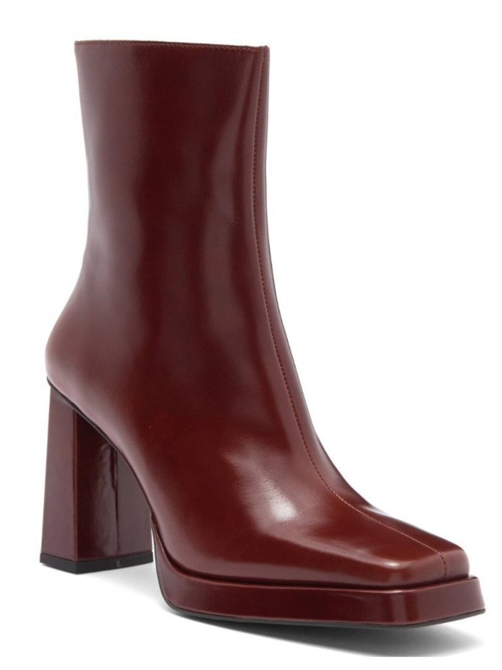 Jeffrey Campbell Maximal Women's Leather Platform Ankle Boot Burgundy Size 8